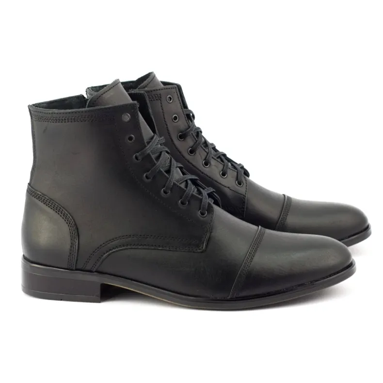 KENT Bottines Chelsea en cuir pour hommes 287D Św noir le noir