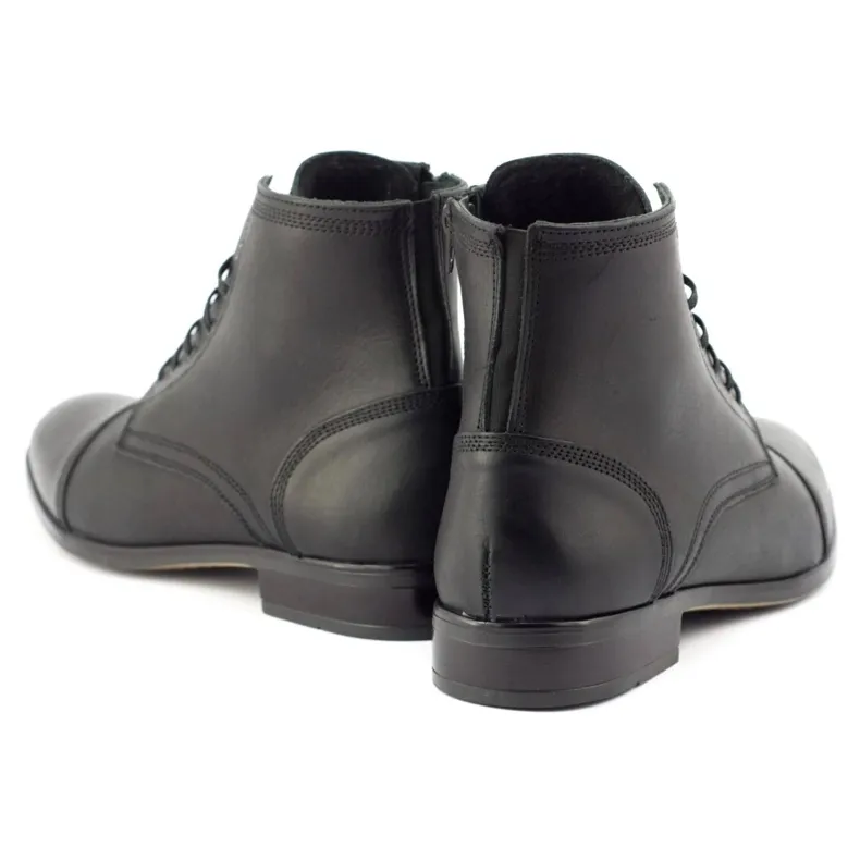 KENT Bottines Chelsea en cuir pour hommes 287D Św noir le noir