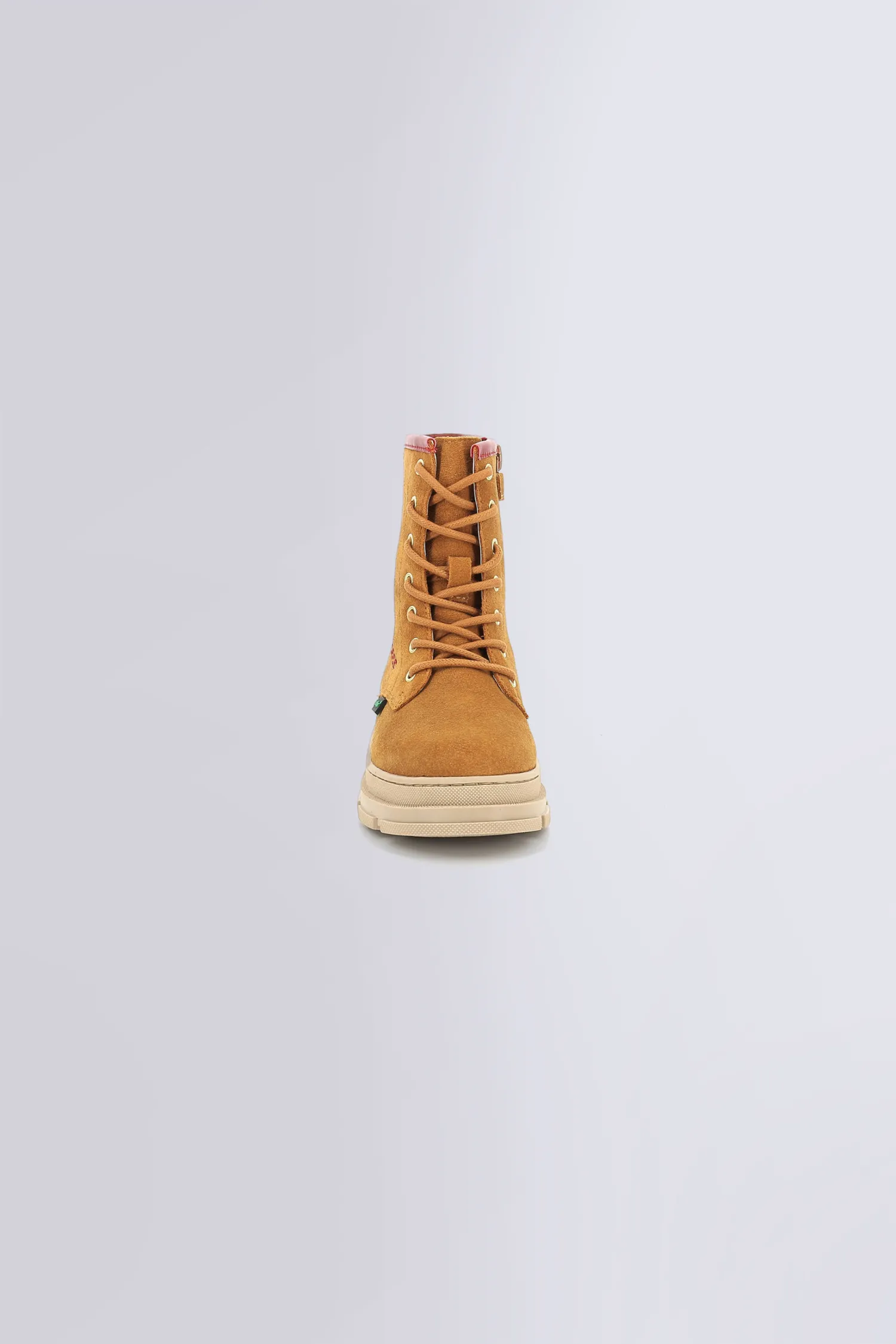 Kick Goji - Bottines camel et rouge pour fille - Kickers © Site Officiel