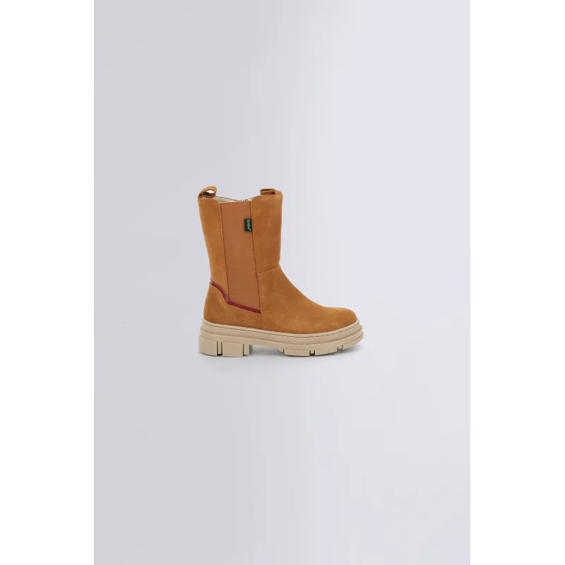 Kick Goz - Boots camel et rouge pour fille - Kickers © Site Officiel