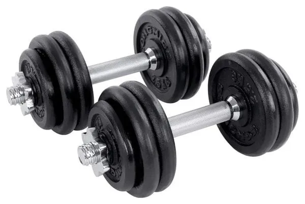 Kit haltères musculation avec barre d’extension 30 kg pour hommes et femmes musculation prise de masse sport fitness noir