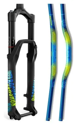 Kit Stickers pour Fourche RockShox 35mm - Troy Lee Design Bleu / Jaune Fluo