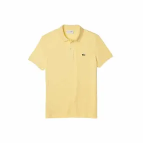 LACOSTE Polo slim jaune pastel piqué de coton uni - SPORT AVENTURE