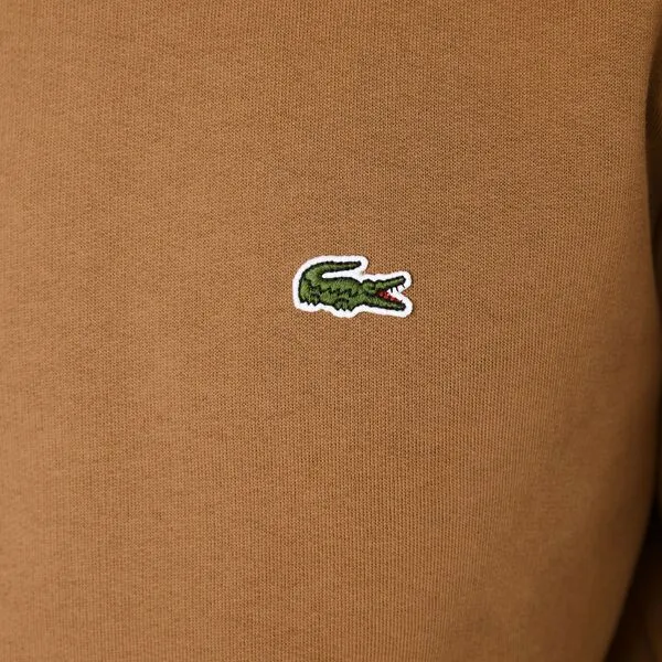 LACOSTE Sweatshirt col rond camel - SPORT AVENTURE