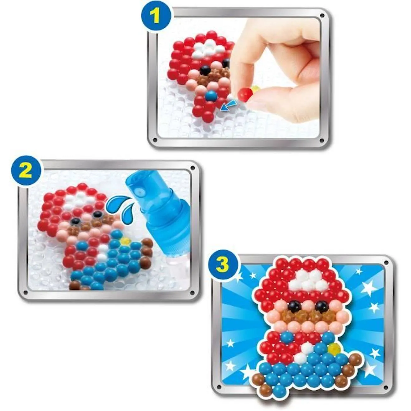 Le kit Super Mario - AQUABEADS - Perles qui collent avec de l'eau rouge - Aquabeads