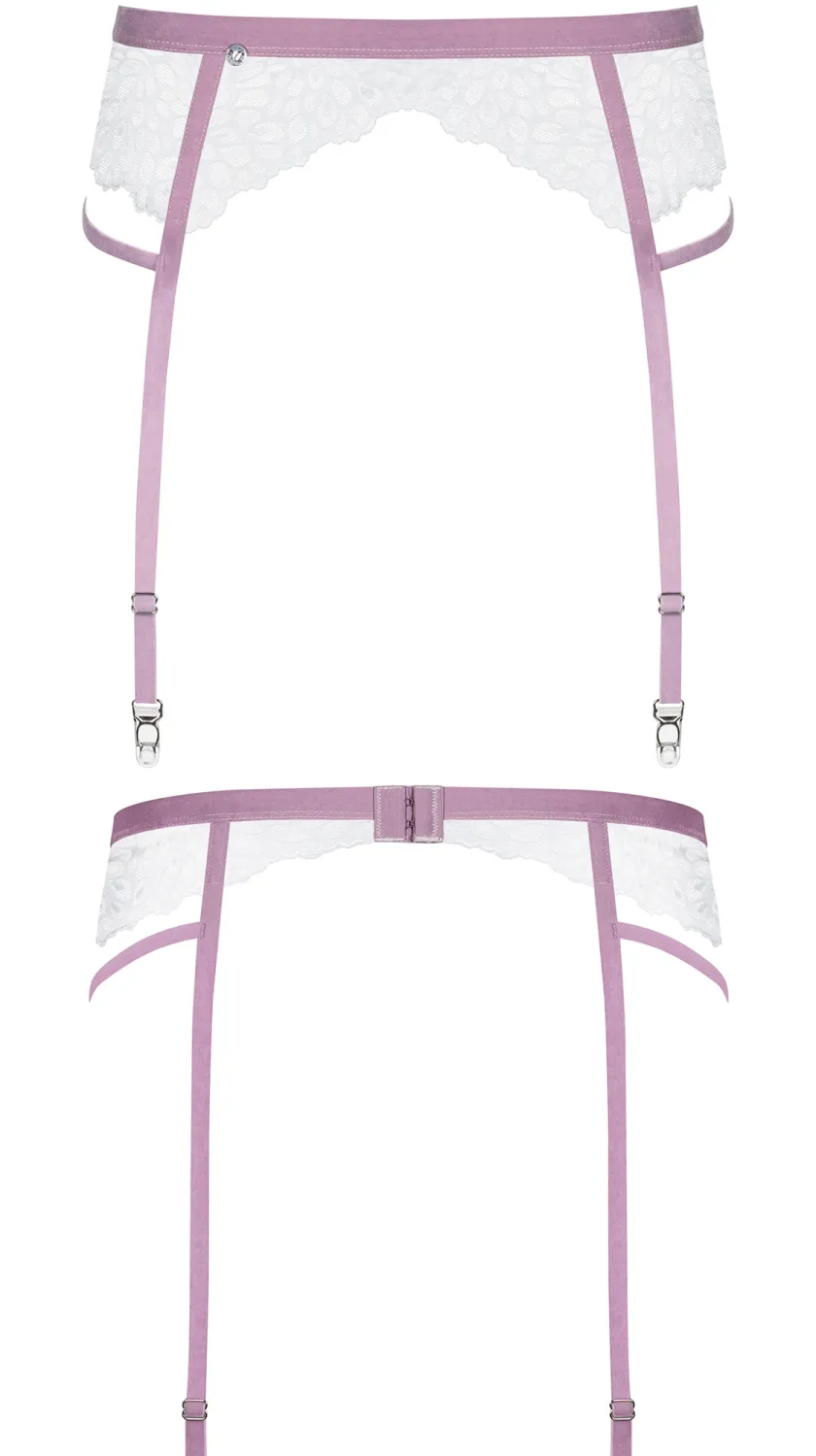 LILYANNE - Porte-jarretelles blanc et mauve de OBSESSIVE