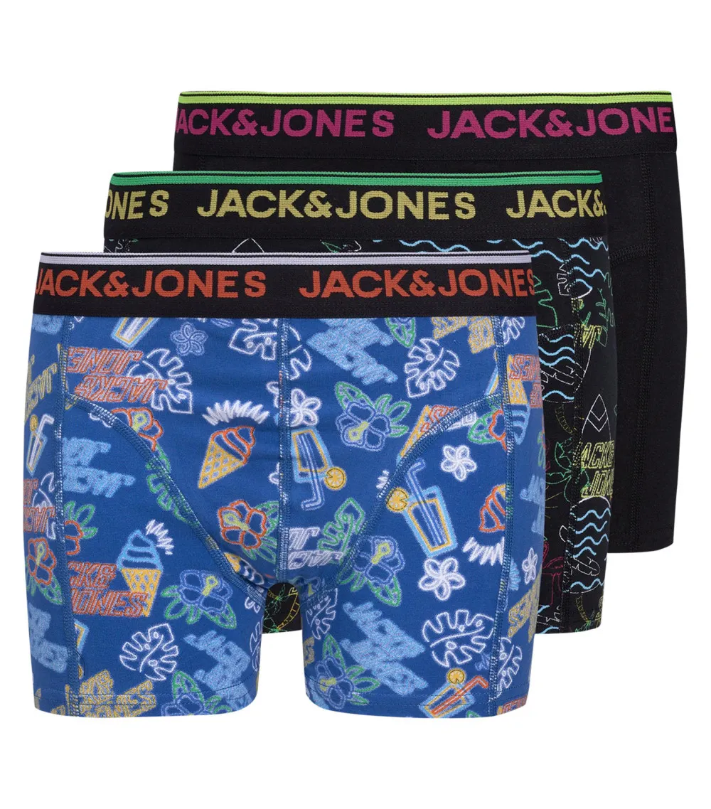 Lot de 3 Boxers Jack & Jones Jacneon Tropical Coton multicolore