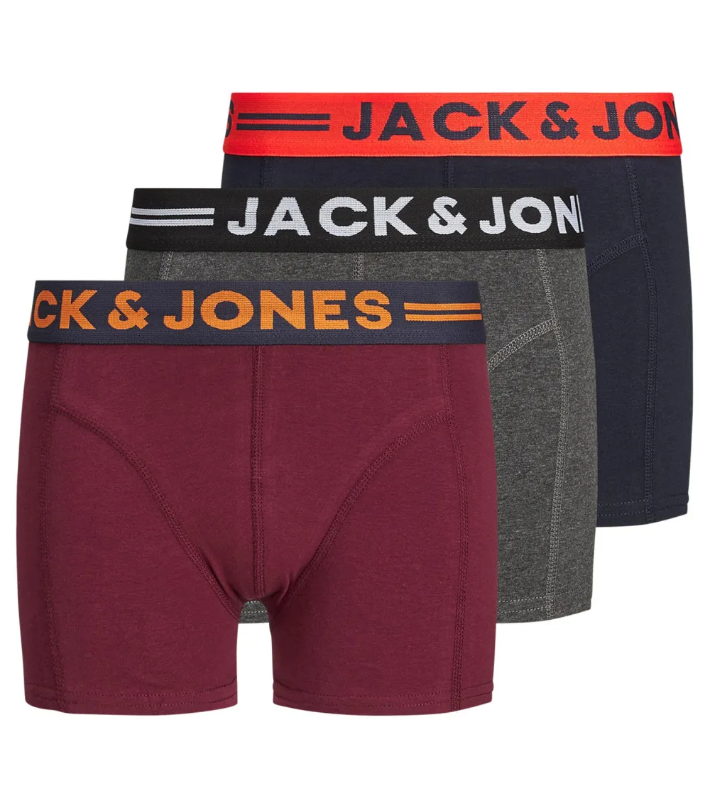 Lot de 3 Boxers Junior Garçon Jack & Jones coton multicolore