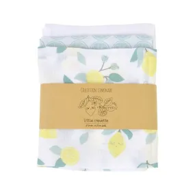 Lot de 3 langes en coton bio* Limonade jaune - Little Crevette