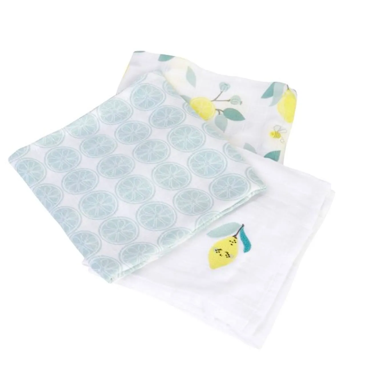 Lot de 3 langes en coton bio* Limonade jaune - Little Crevette