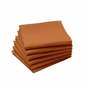 Lot de 6 serviettes unies en coton Cambrai Orange brulé  | 3 Suisses