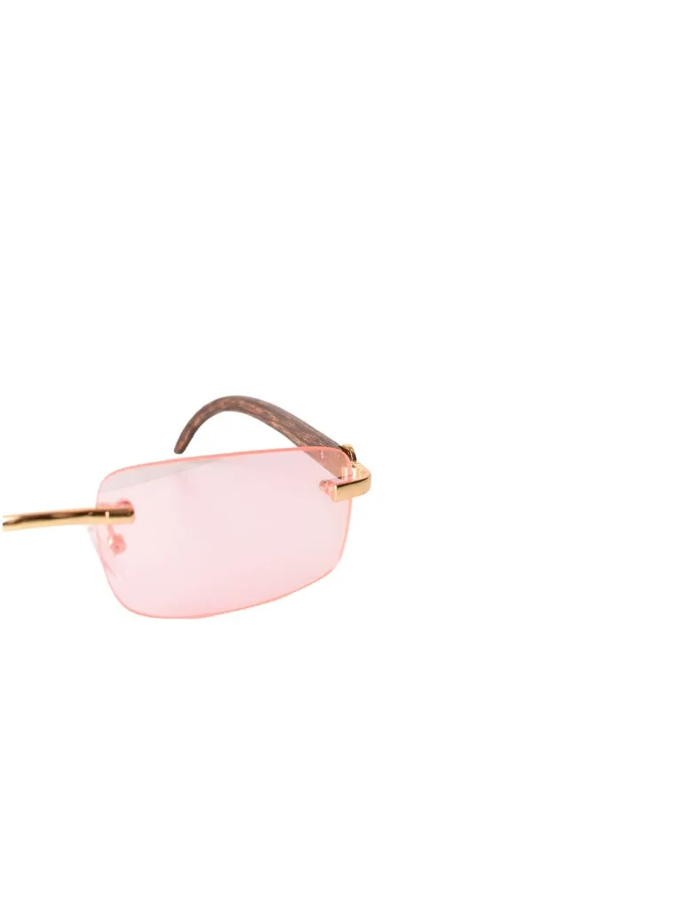 LUNETTES CENTRAL VISION ROSE/DORÉ RECTANGLE