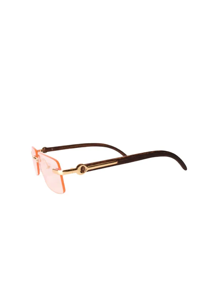 LUNETTES CENTRAL VISION ROSE/DORÉ RECTANGLE