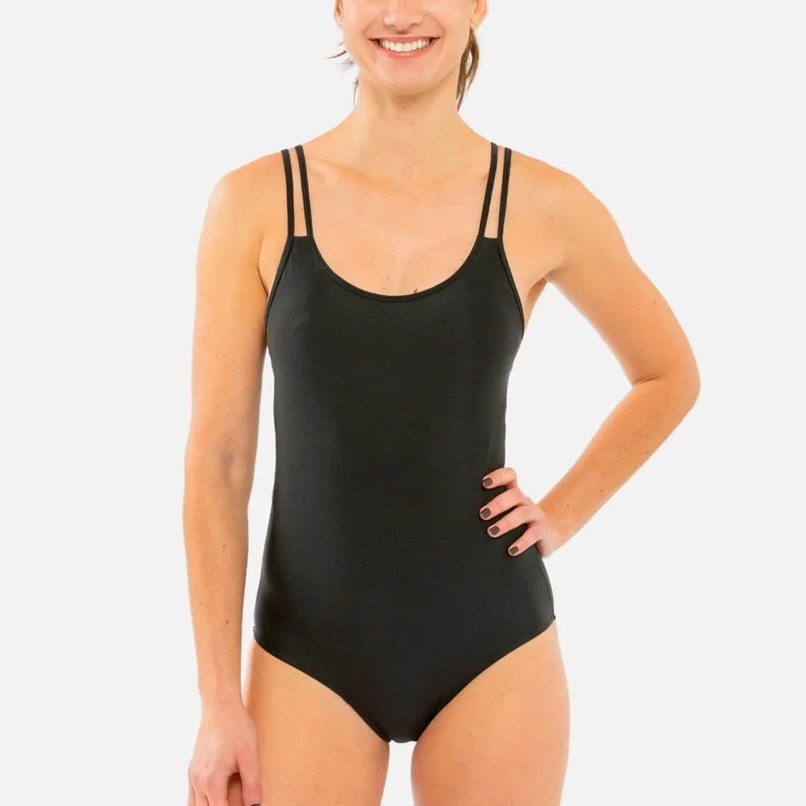 Maillot de bain menstruel noir en nylon | 3 Suisses