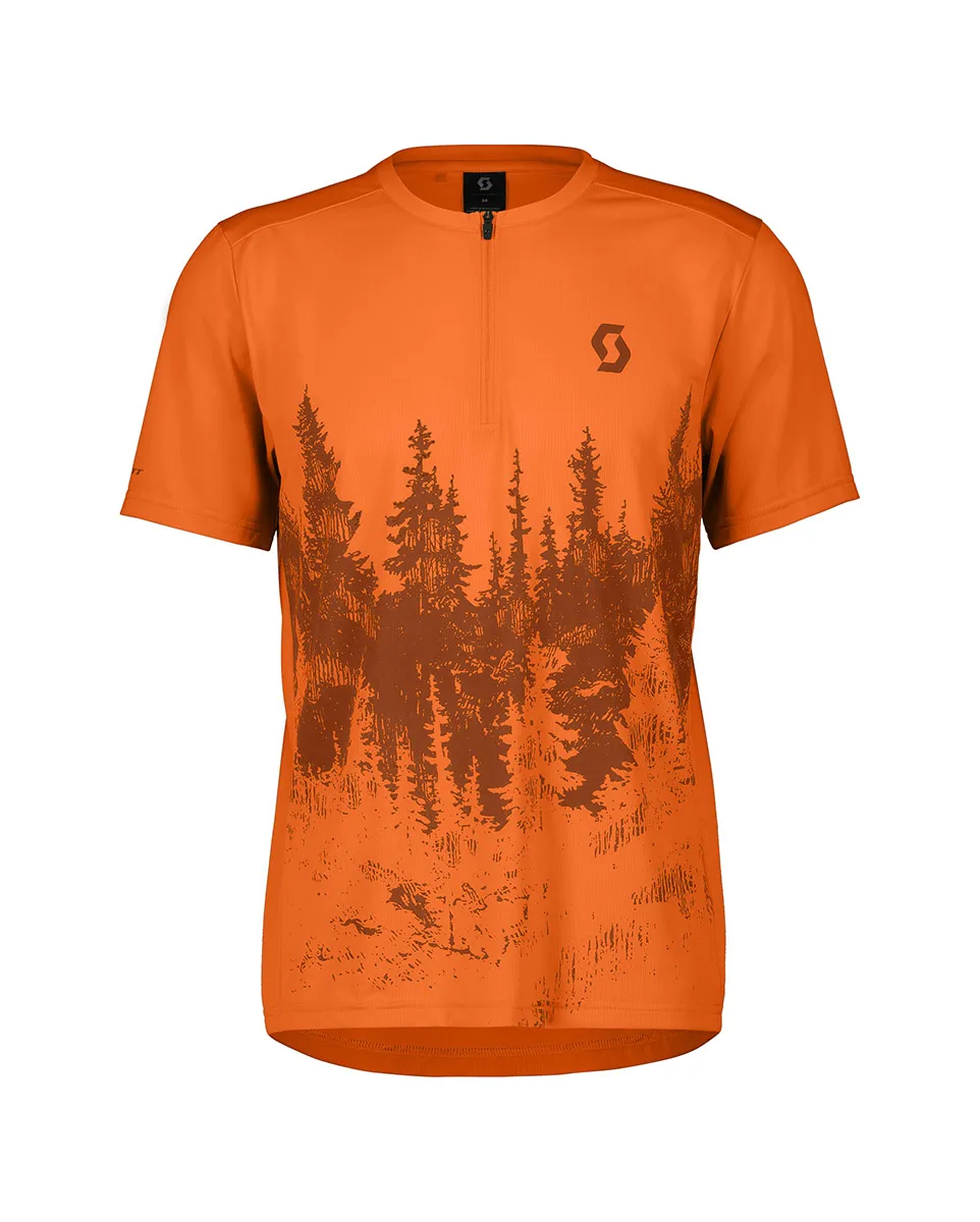 Maillot manches courtes Homme TRAIL FLOW ZIP Orange