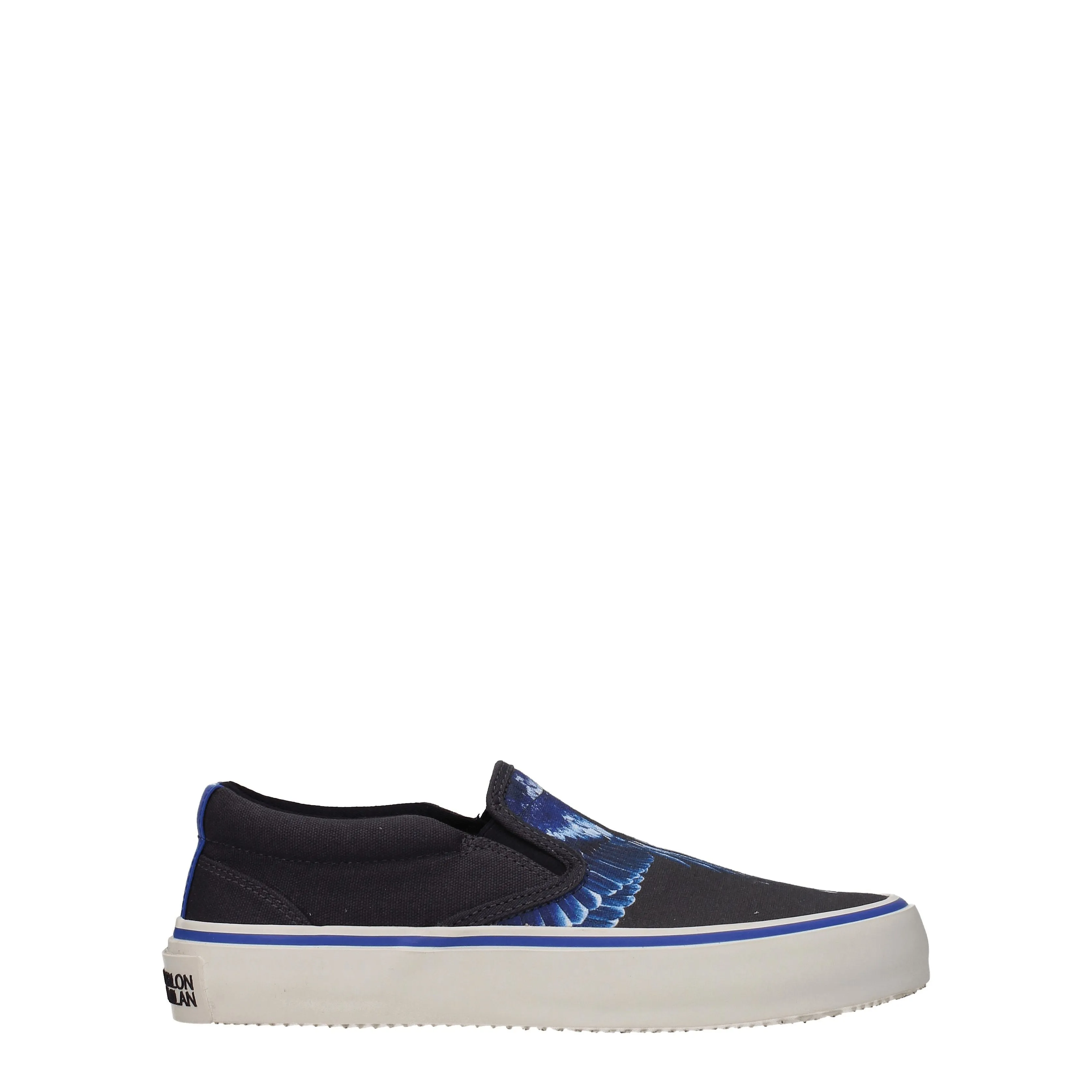 Marcelo Burlon Slip on Uomo Tessuto Nero / Turchese