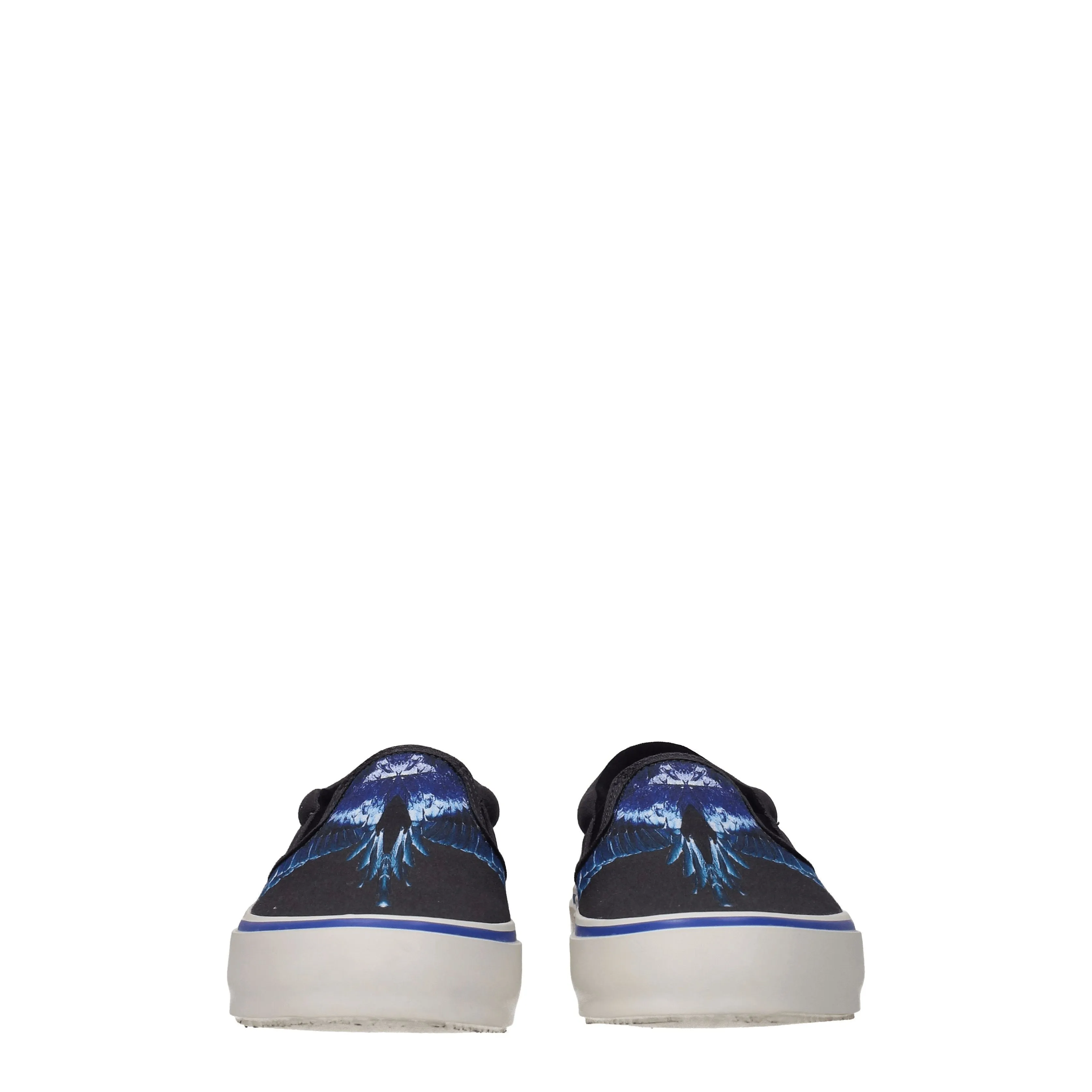 Marcelo Burlon Slip on Uomo Tessuto Nero / Turchese