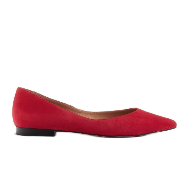 Marco Shoes Ballerines femme à pans bas rouge