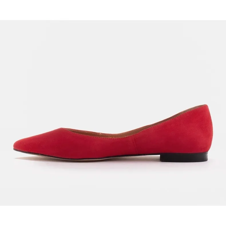 Marco Shoes Ballerines femme à pans bas rouge