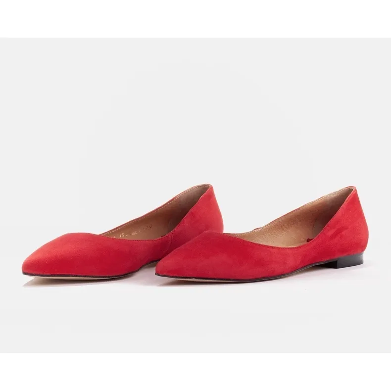 Marco Shoes Ballerines femme à pans bas rouge