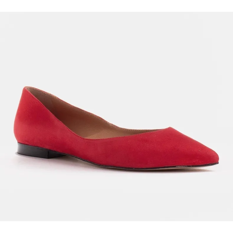 Marco Shoes Ballerines femme à pans bas rouge