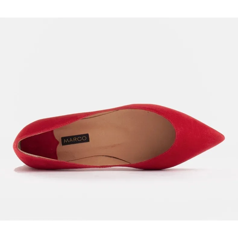 Marco Shoes Ballerines femme à pans bas rouge