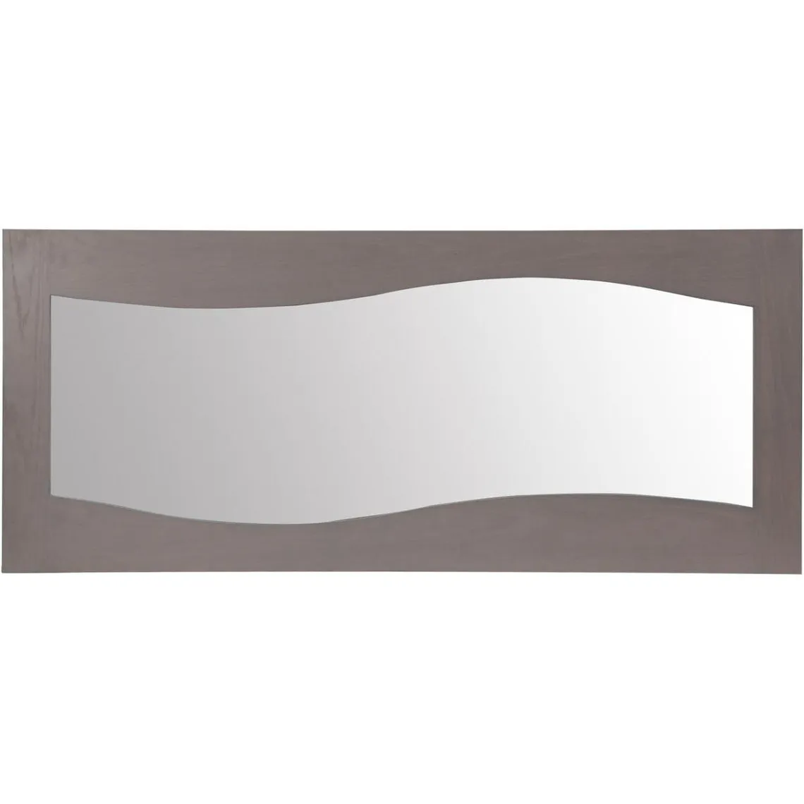 Miroir décoratif avec contour en bois laqué PACIFIC Blanc et Marron | 3 Suisses