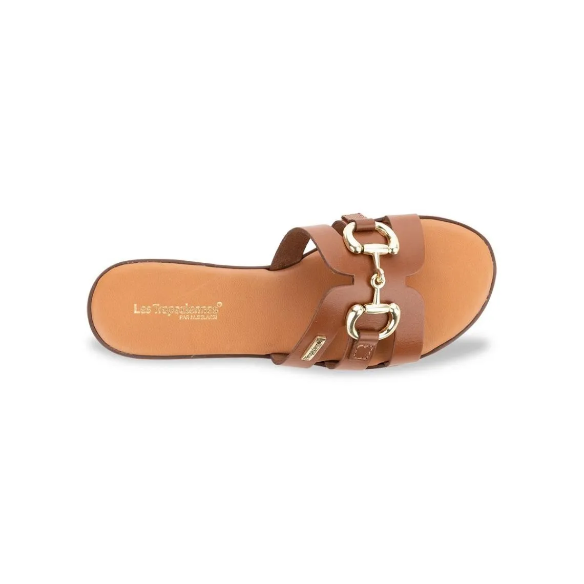 Mules plate en cuir HAMIA tan camel | 3 Suisses