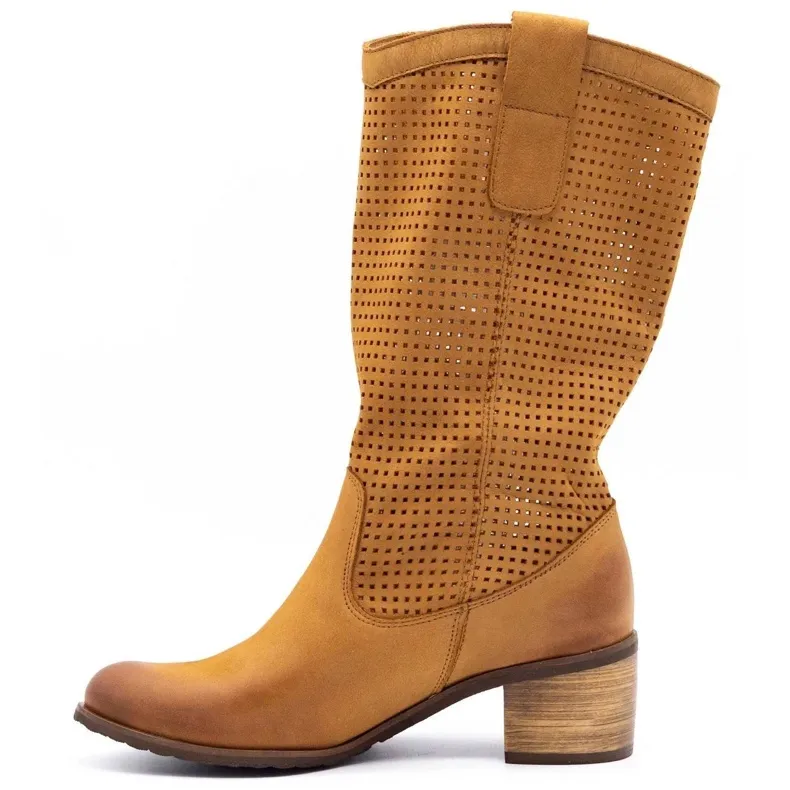 Olivier Boots ajourées femme D44 camel brun