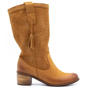 Olivier Boots ajourées femme D44 camel brun