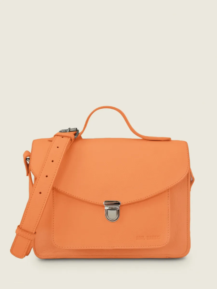 ORANGE LEATHER CROSS-BODY BAG WOMEN  Mademoiselle George Pastel - Apricot