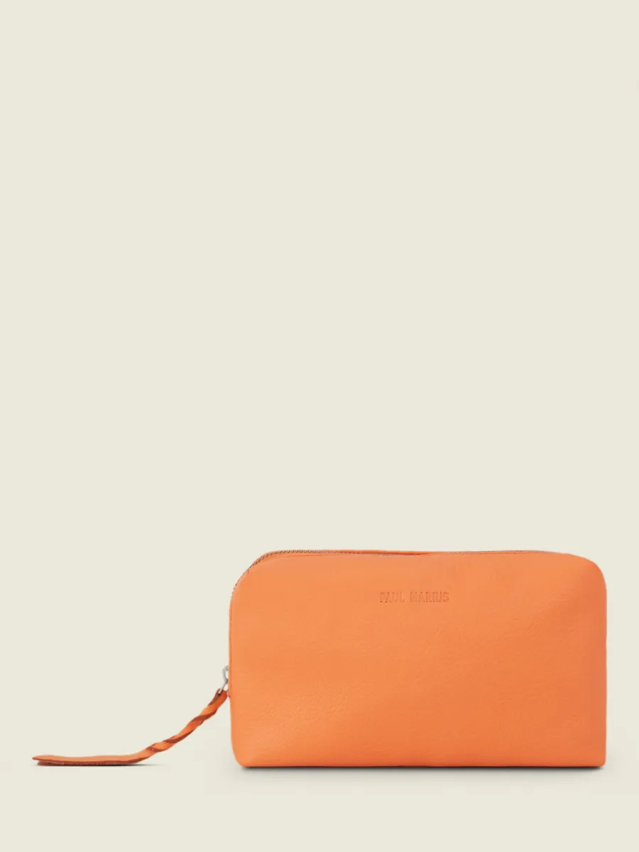 ORANGE LEATHER MAKEUP BAG WOMEN Adèle Pastel - Apricot