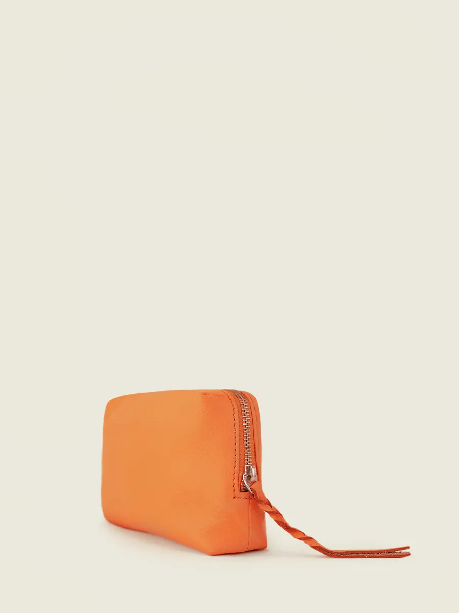 ORANGE LEATHER MAKEUP BAG WOMEN Adèle Pastel - Apricot