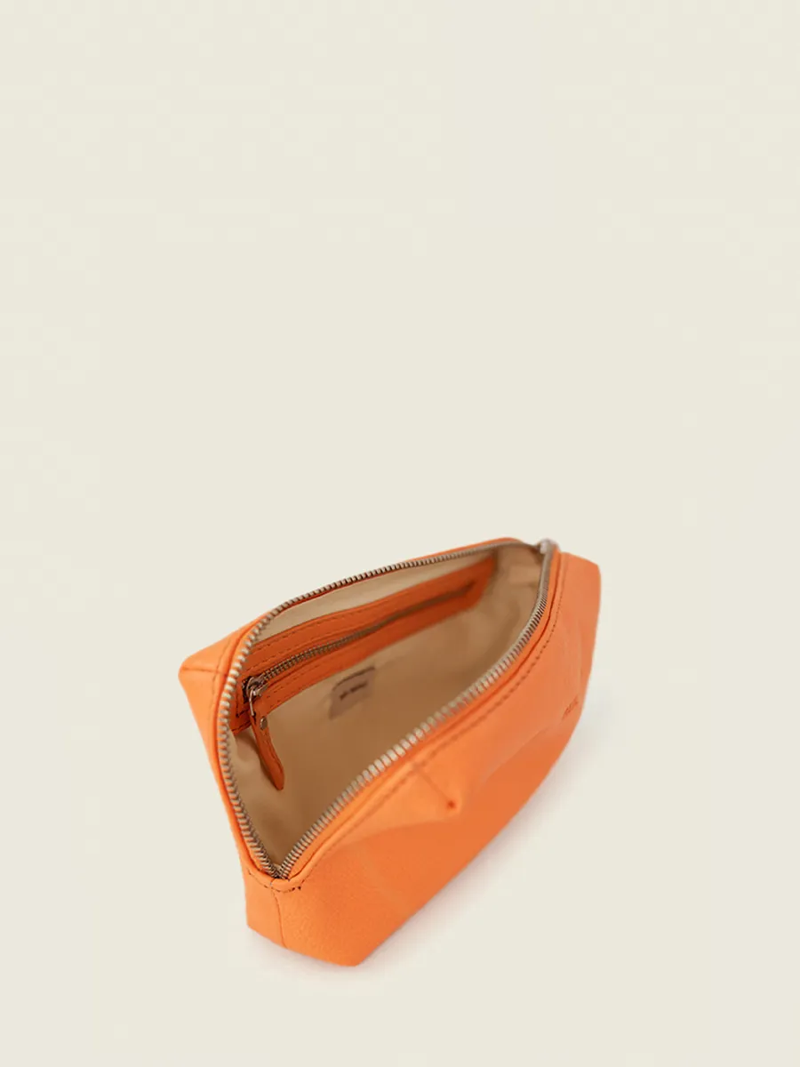 ORANGE LEATHER MAKEUP BAG WOMEN Adèle Pastel - Apricot