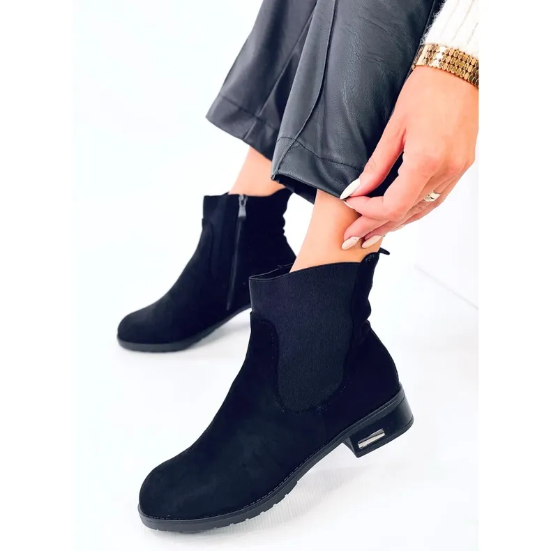 PA1 Wiki Bottines Chelsea noires pour femme le noir