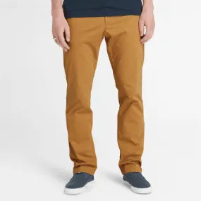 Pantalon chino en sergé Claremont pour homme en jaune foncé