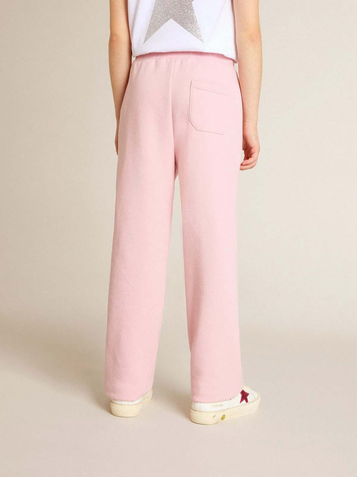 Pantalon de jogging rose avec étoile pailletée sur le devant | Golden Goose