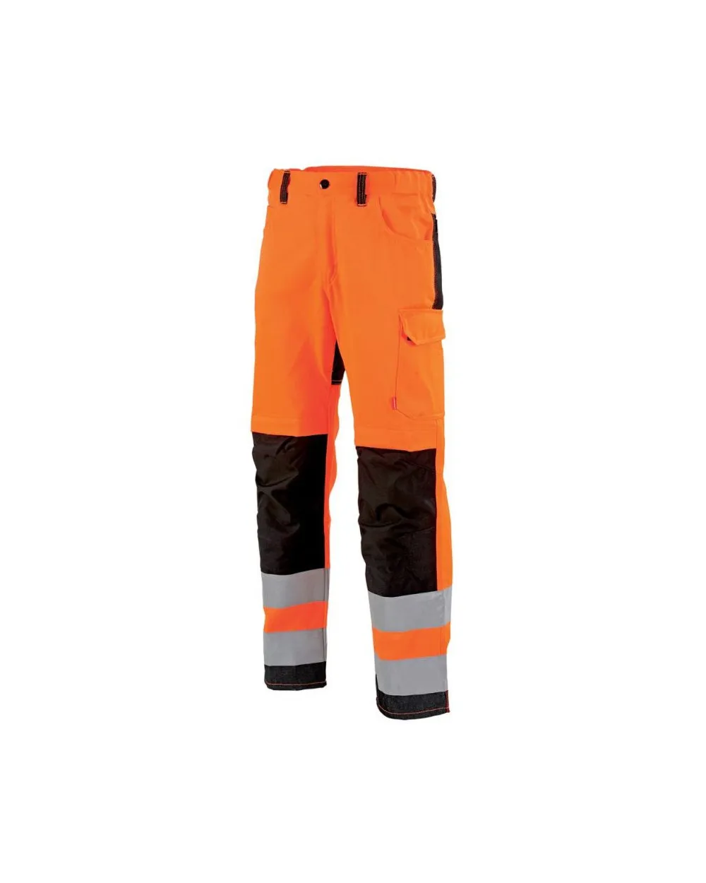 PANTALON TARA FEMME  HV CP ORANGE/NOIR/POCHE GENOU Réf.1FLFCP