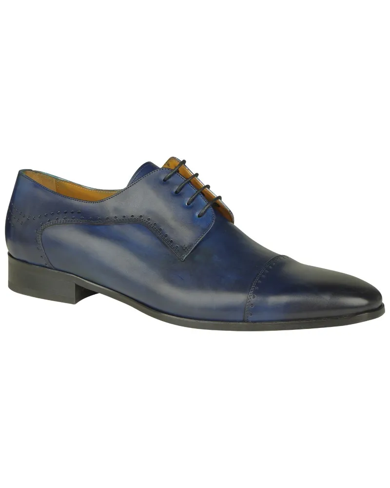 Paul Edwards Chaussures derby en cuir bout droit grande taille bleus - Size-factory