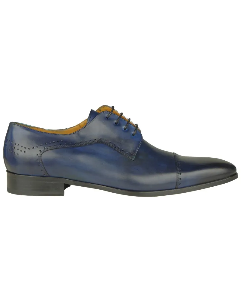 Paul Edwards Chaussures derby en cuir bout droit grande taille bleus - Size-factory