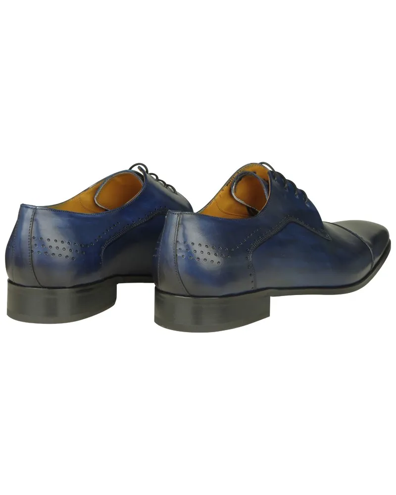 Paul Edwards Chaussures derby en cuir bout droit grande taille bleus - Size-factory