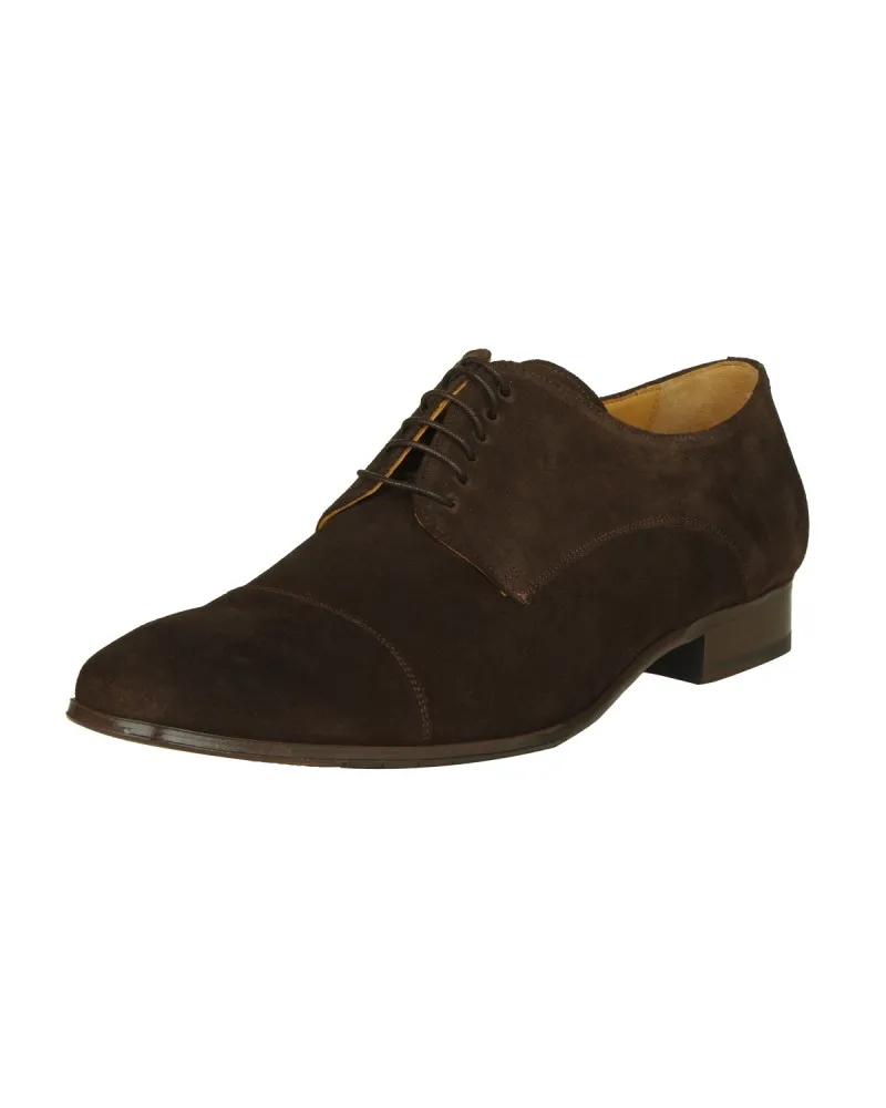 Paul Edwards Chaussures derby grande taille marron en daim spéciales pieds larges - Size-factory