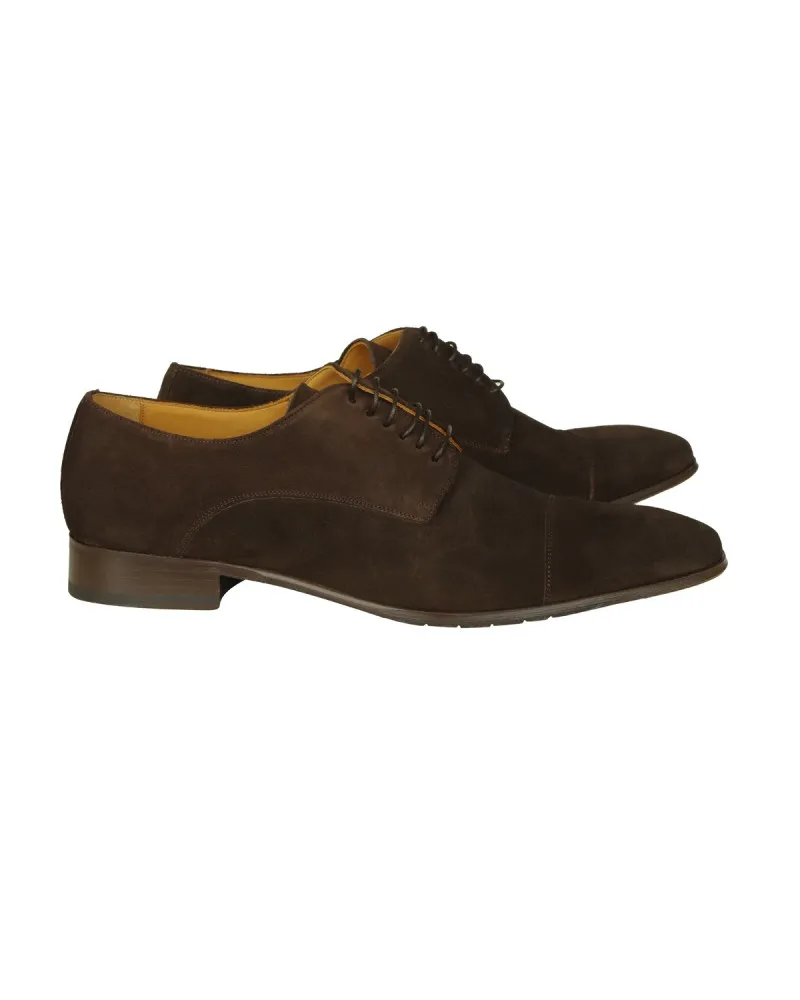 Paul Edwards Chaussures derby grande taille marron en daim spéciales pieds larges - Size-factory