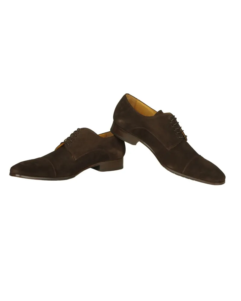 Paul Edwards Chaussures derby grande taille marron en daim spéciales pieds larges - Size-factory