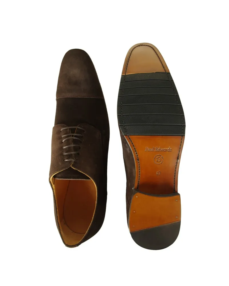 Paul Edwards Chaussures derby grande taille marron en daim spéciales pieds larges - Size-factory