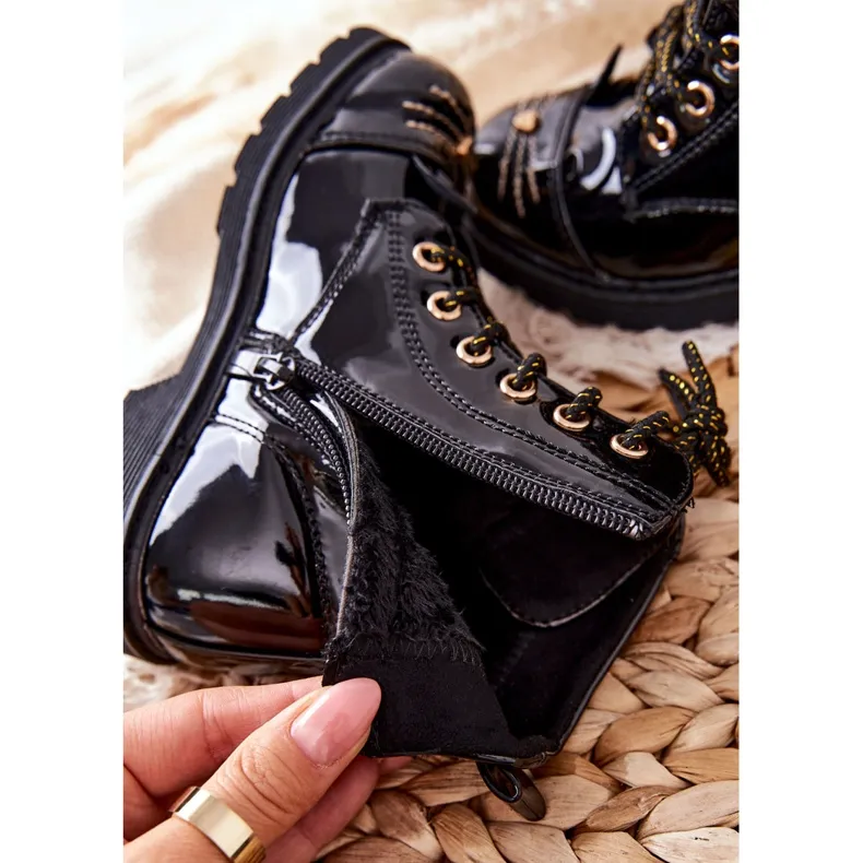 PE1 Black Mousie Warm Boots Workers On The Zipper le noir