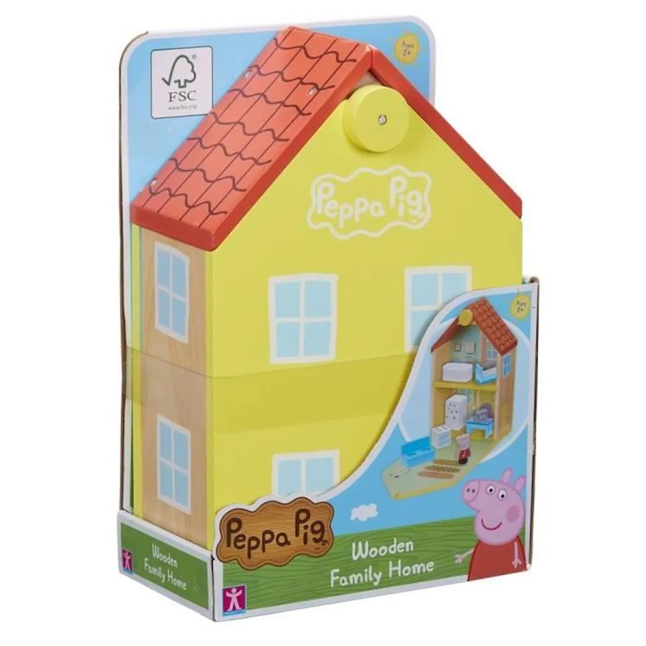 Peppa Pig - Maison Classique en Bois avec 1 personnage jaune - Peppa Pig