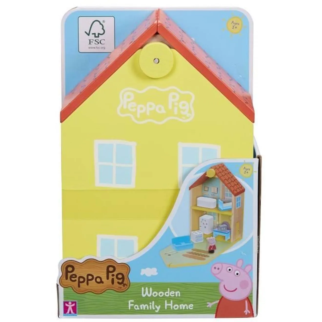 Peppa Pig - Maison Classique en Bois avec 1 personnage jaune - Peppa Pig