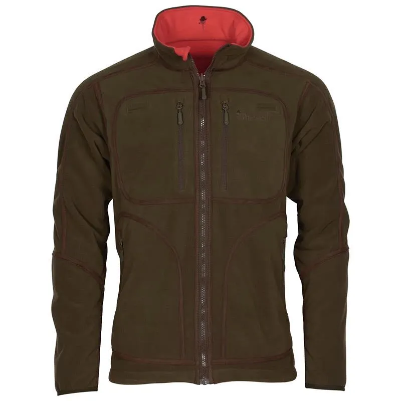 POLAIRE HOMME PINEWOOD FURUDAL REVERSIBLE FLEECE - MARRON/ROUGE