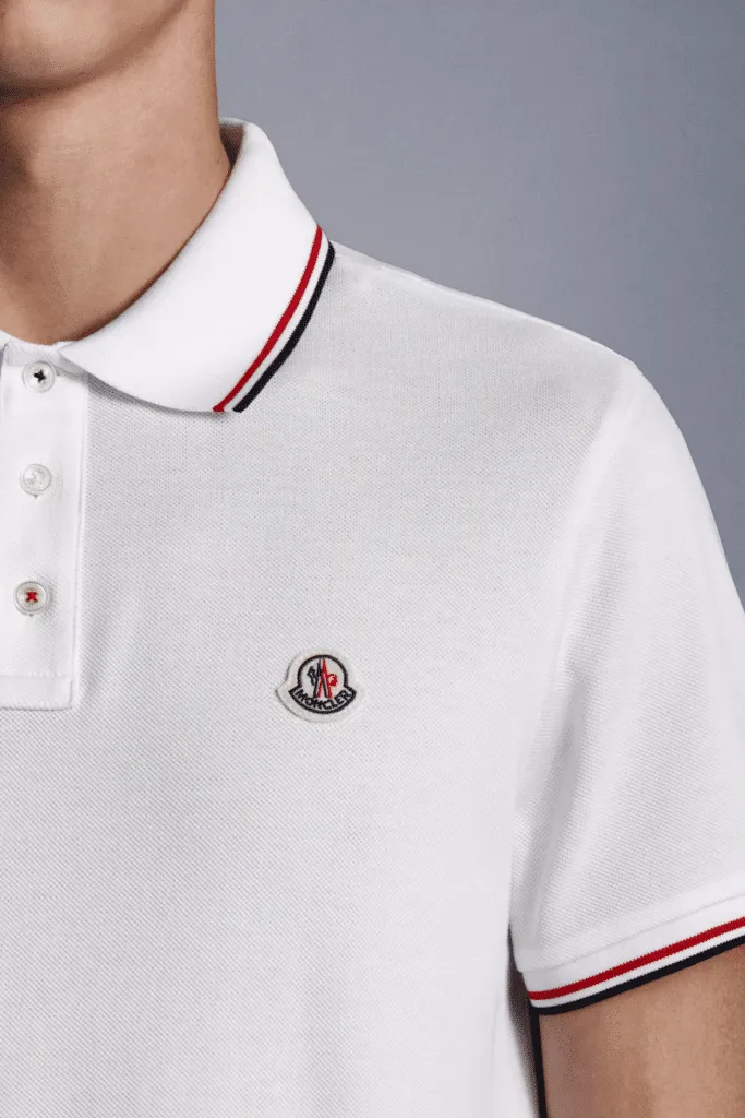 Polo Blanc Bandes Tricolores